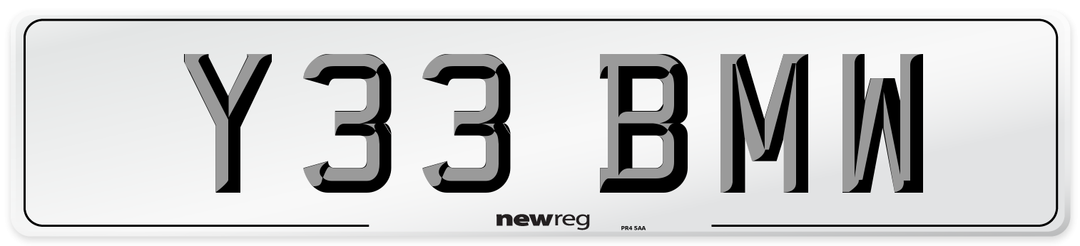 Y33 BMW Number Plate from New Reg